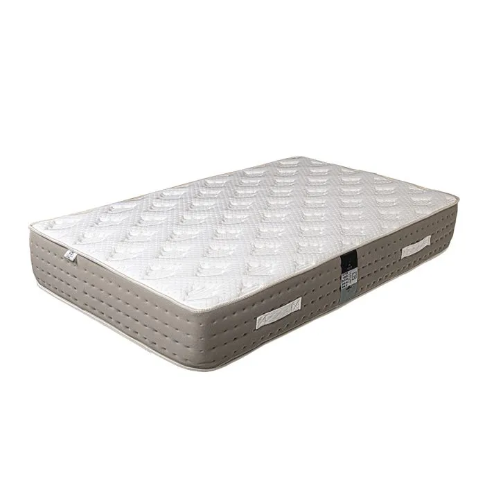 Ensemble matelas Dreamlux, 26 cm ressorts ensachés mémoire de forme ferme réversible+sommier blanc ep 13cm + oreiller + couette-2