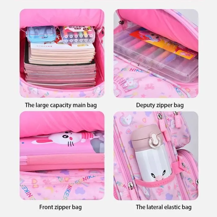 Cartable Fille Sac à dos Primaire Enfant - Sac de rentrée scolaire - 37*24*12cm-1
