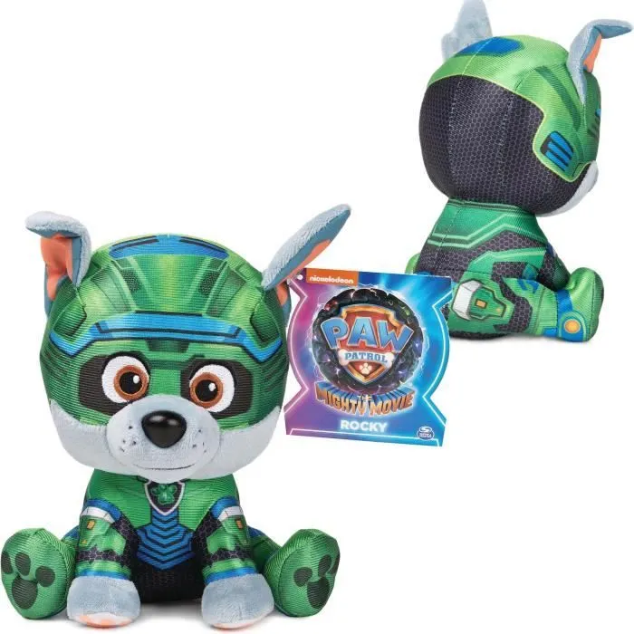 Paw Patrol The Movie 2 mascotte Rocky peluche douce 17 cm-0