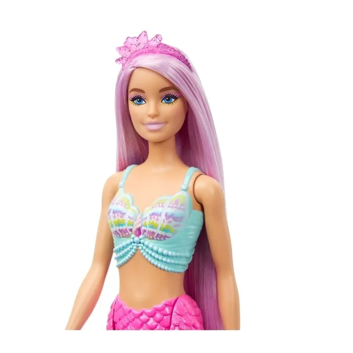 Barbie Sirène Poupées avec Cheveux Roses de 18 cm de Long et Accessoires colorés pour s’Amuser à coiffer, comme Un Serre-tête et-2