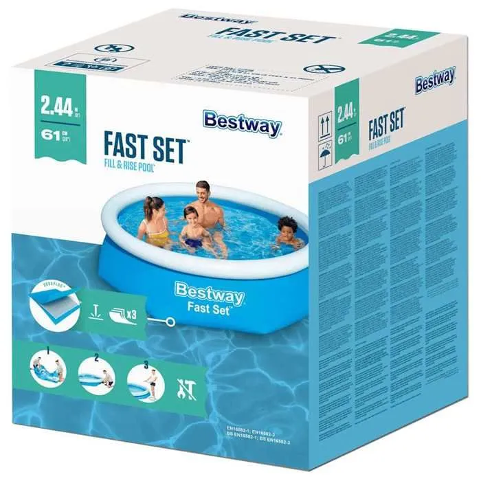 Bestway Piscine gonflable ronde 244x66 cm 57265, piscine gonflable, piscine hors sol, piscine de jardin, piscines 3202657-4