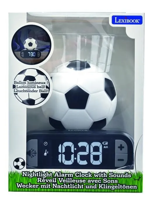 Réveil digital avec veilleuse Ballon de Foot et effets sonores-3