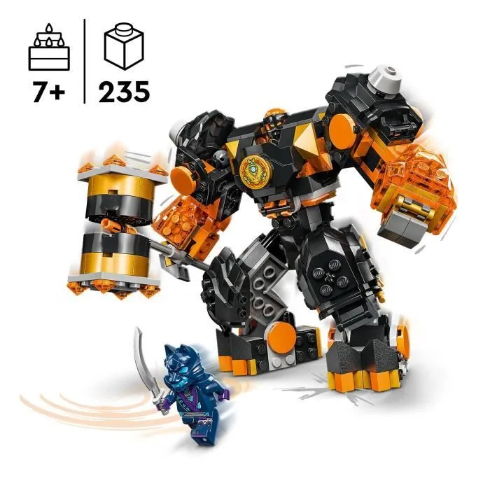 LEGO® 71806 NINJAGO Le Robot Élémentaire de la Terre de Cole, Jouet avec 2 Personnages dont une Minifigurine Cole, Cadeau Ninja-1