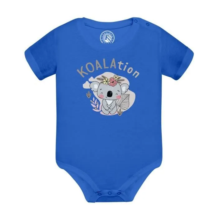 Body Bébé Manche Courte Bleu Koala Koalation Mignon Kawaii Dessin Illustration-0