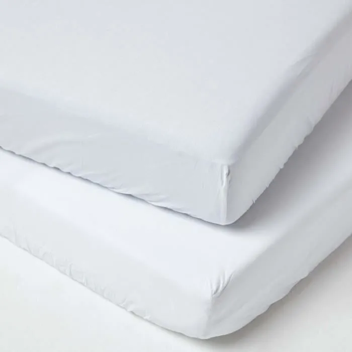 Draps housse - Bébé - Coton égyptien - 70 x 140 cm - Lot de 2 - Hypoallergéniques-0