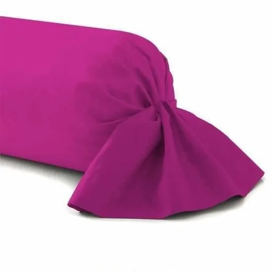 Taie de traversin - FUSHIA - 45x185cm - 100% coton - Tissu traité - Lavable en machine-0