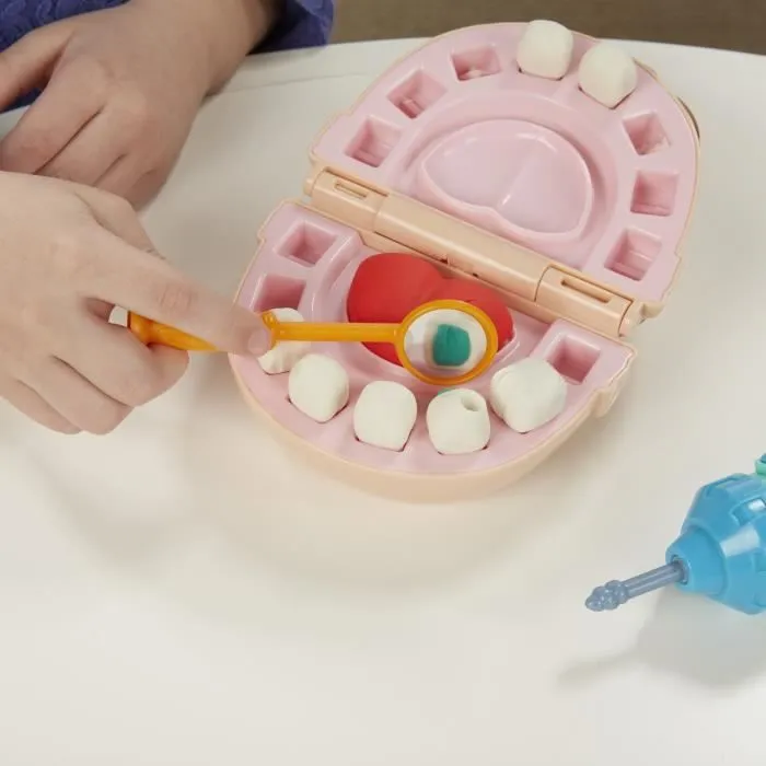 PLAY-DOH - Pâte à modeler - Le Dentiste - Moulez, lavez, baguez et fraisez les dents de votre patient-3