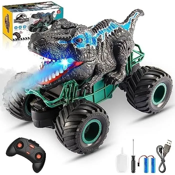 Jouet Voiture Télécommandée - Dinosaure - Tout Terrain - Éclairage LED - Pour Enfants 3-8 Ans-0