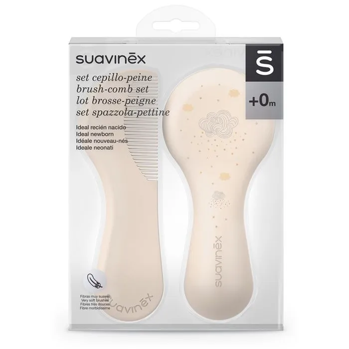 Set de brosse et peigne - SUAVINEX - Blanc - Dès la naissance - Poils synthétiques-1