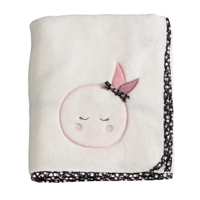 Couverture bébé - Sauthon - Miss Fleur de Lune - Polyester - Blanc - 75x100cm-0