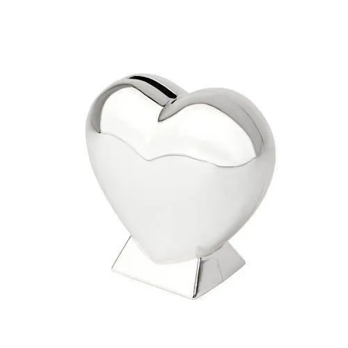 Zilverstad 7280261 Tirelire en forme de coeur avec fond: 9 cm x 4 cm x 9 cm-ternissement Argenté-0
