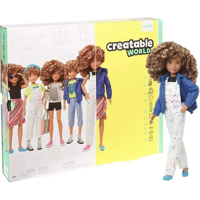 Poupée à Personnaliser aux cheveux blonds frisés - Creatable World - 30 cm - MATTEL-0