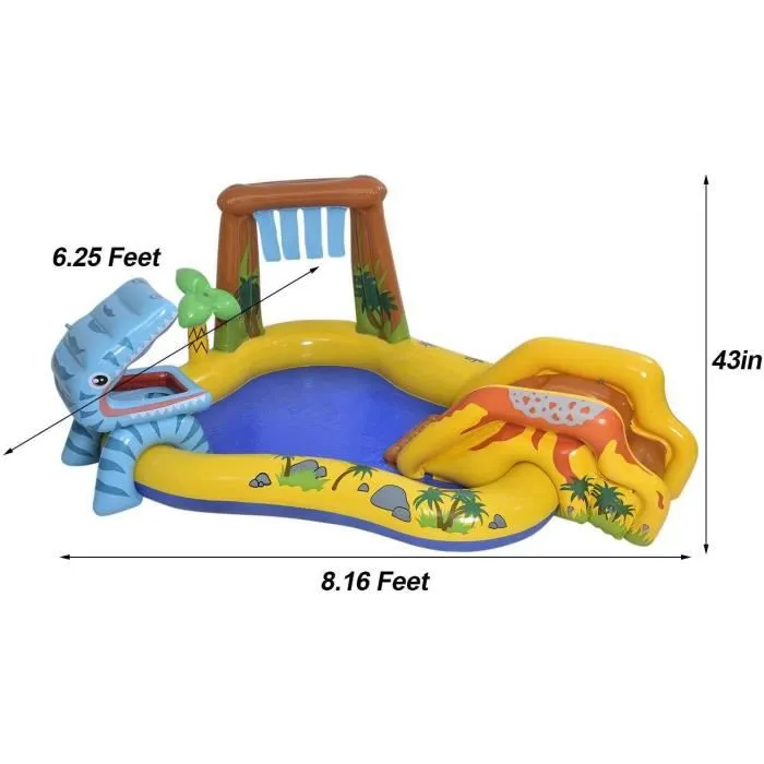 TOBOGGAN Centre De Jeux Aquatique Gonflable avec Toboggan Aire De Jeux Aquatique Toboggan Piscine Enfant Exterieur l'eau Gonflab347-2