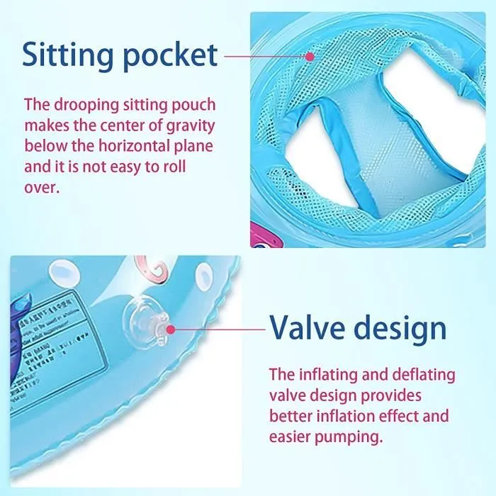 Bouée Piscine,Bouee pour Bebe, Crabe Bébé Siège Piscine, Bouée Bébé, Piscine Bouée Gonflable, Convient aux bébés de 6 à 48 Mois-2