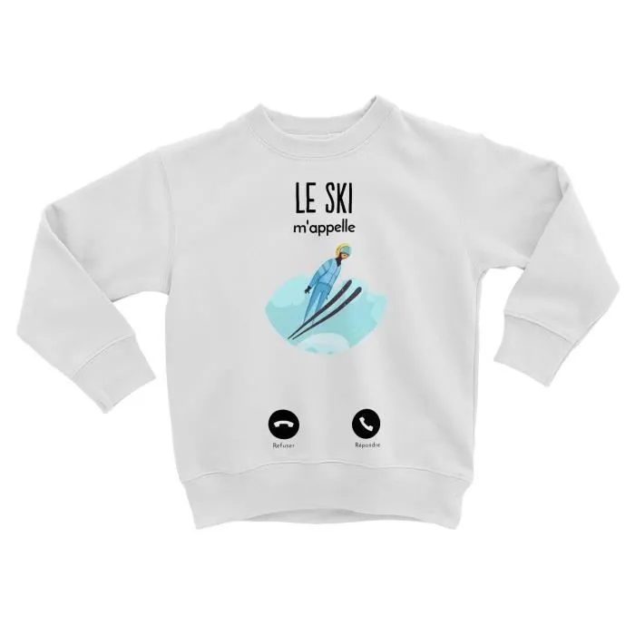 Sweatshirt Enfant Le Ski M'Appelle Sport de Montagne-0