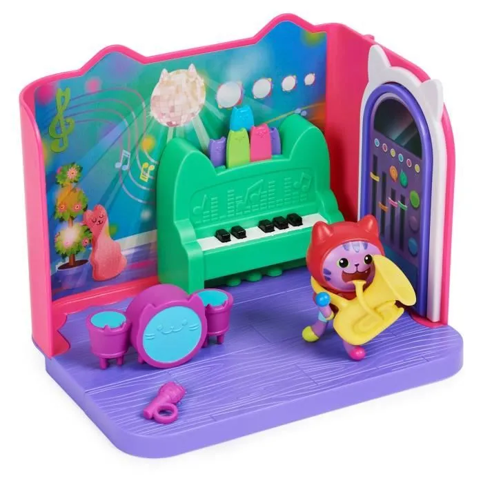 Gabby et la Maison Magique - Playset Deluxe La Salle de Musique de DJ Miaou - 1 figurine + accessoires-1