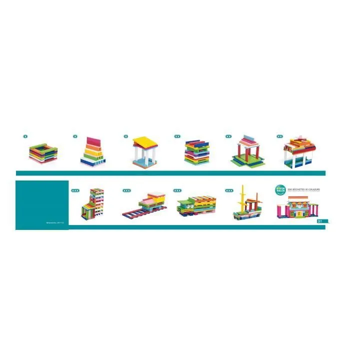 Jouet de construction - SAPIN MALIN - Baril de 200 planchettes en bois - 10 couleurs - Mixte - A partir de 3 ans-1
