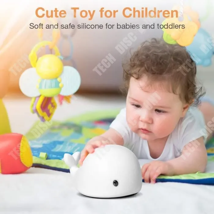 TD® Veilleuse enfant bebe dauphin décoration chambre éclairage doux meilleur sommeil allumage intelligent de nuit rechargeable-2