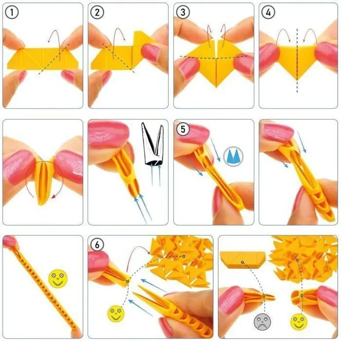 Kit créatif Origami 3D - Milliwood - Fruits - 5 figurines - 363 éléments - Multicolore-3