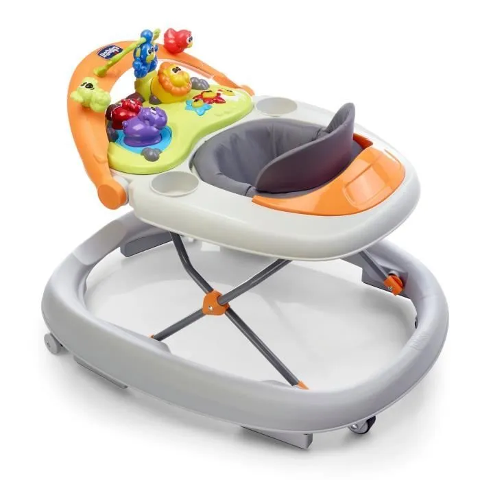 Trotteur Walky Talky Grey - Sons et Lumières - 4 roues - 6 freins - CHICCO-1
