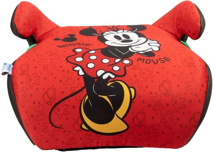 Tataway Siège auto rehausseur Disney Minnie Mouse i-Size ECE R129, sécurité enfant 125-150 cm, graphisme Minnie sur fond rouge-2