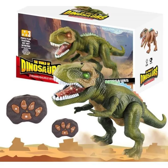 Jouet Leantoys - 20454 - T-Rex dinosaure télécommandé RC lumières son jouets maigres-0