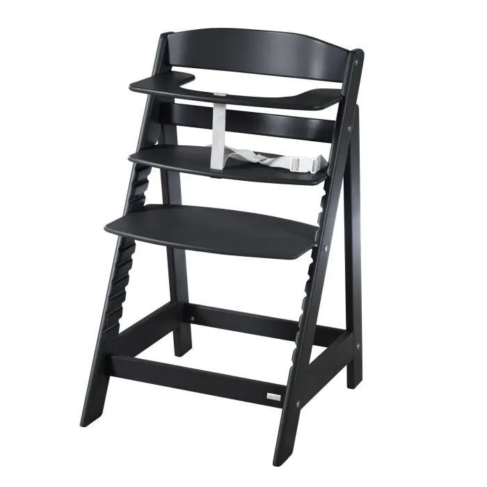 ROBA Chaise Haute Évolutive Sit Up Flex - Utilisable Jusqu'à la Chaise d'Adolescent - Bois Noir-2