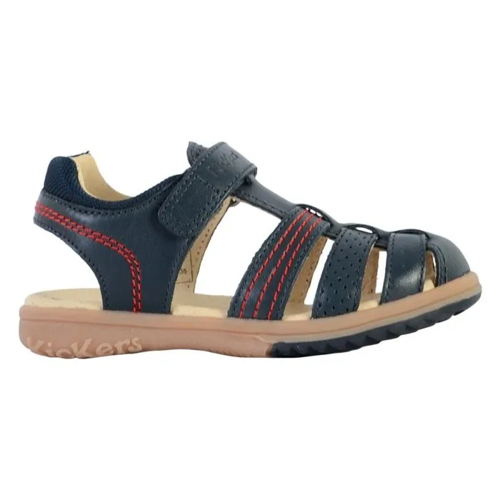 Sandales - KICKERS - Platinium - Cuir - Bleu - Scratch-1