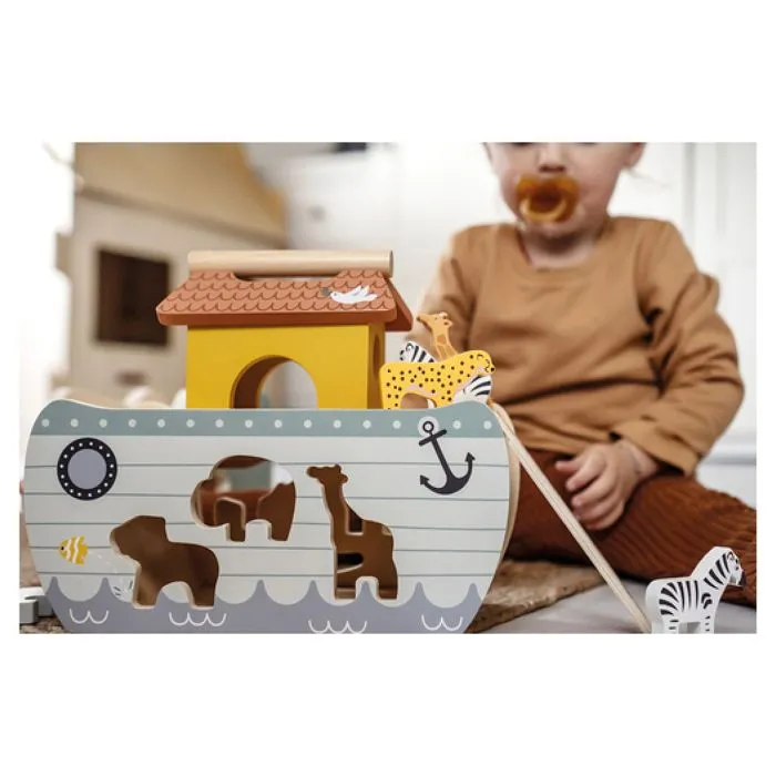 Arche de Noé en bois - SMALL FOOT - Jouet en bois - Figurines Animaux - Bateau coloré - Intérieur-2
