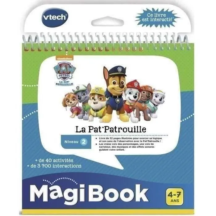Livre Interactif Magibook - VTECH - La Pat' Patrouille - Niveau 2 - 32 pages illustrées-0