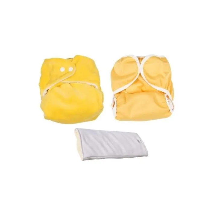 Kit d'essai Couches Lavables - So Bamboo - Taille Unique (3-15 kg) - Citron-Noir-0