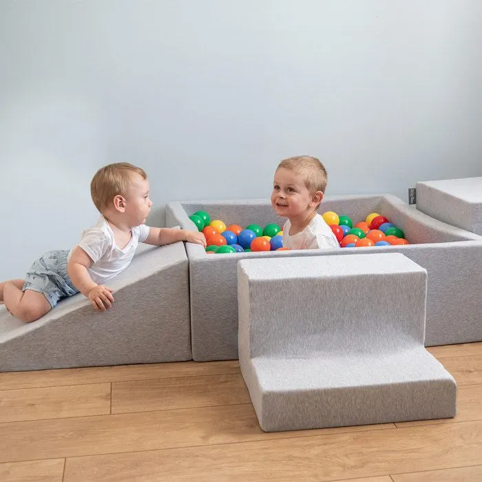 KiddyMoon Aire De Jeux Avec Piscine À Balles Gris 39-3