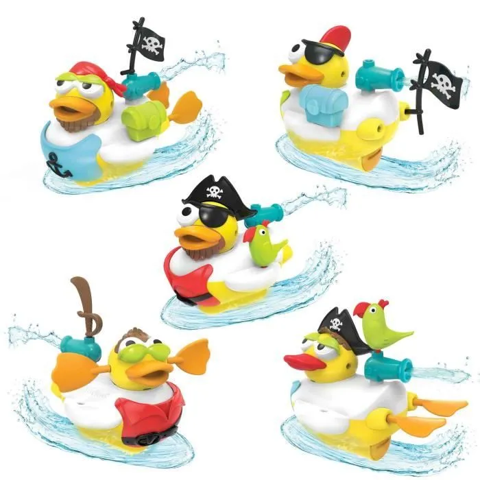 Jouet de bain - Yookidoo - Jet Duck - Caneton pirate - 15 accessoires pirates