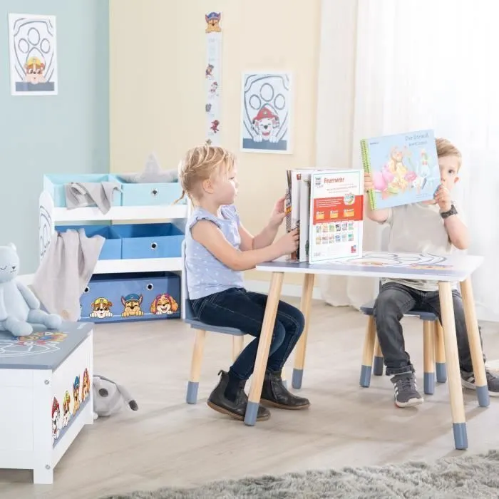 Étagère de Rangement pour Jouets - ROBA - Pat Patrouille - Boîtes en Tissu - Bleu / Blanc-1