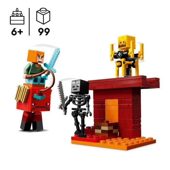LEGO Minecraft 21266 La bataille de la lave du Nether - Jouet pour fans de jeux vidéo-1