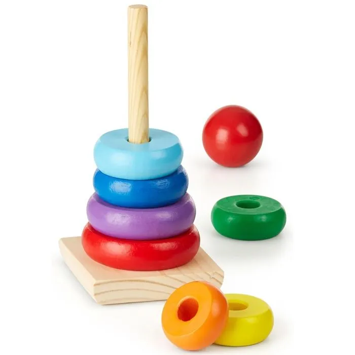 Jouet - Melissa & Doug - Empileur arc-en-ciel - Bois - Mixte - Marron-3