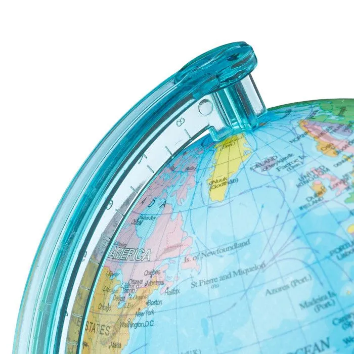 Relaxdays Tirelire globe boîte pour économiser pièces monnaie carte du monde en anglais voyage HxlxP: 16,5 x 14 x 14 cm, coloré-5