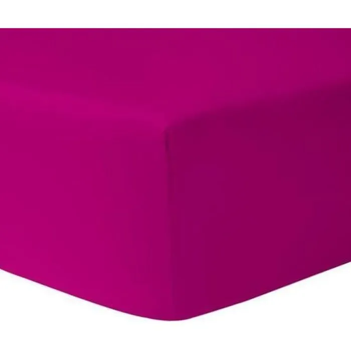 Drap housse Fushia 140 x 190 cm 100 % Coton + Protège Matelas Imperméable 140 x 190 cm - HOMEROKK-0