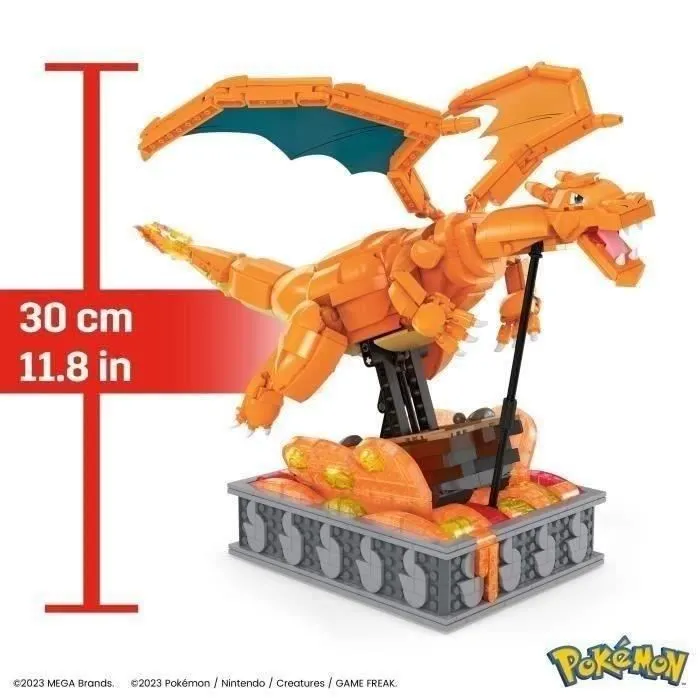 MEGA-Pokémon-Dracaufeu en Mouvement, à construire (1 663 pcs) HMW05-3
