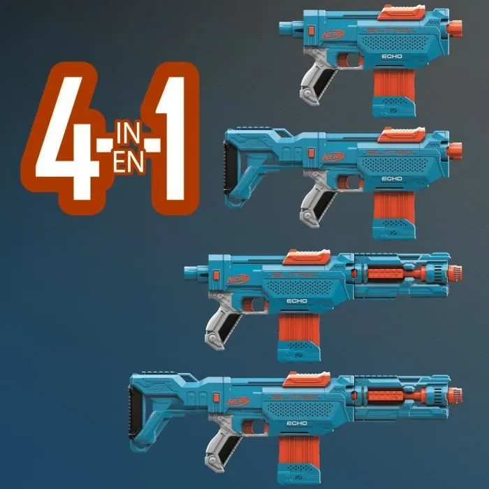 Pistolet Nerf Elite 2.0 Echo CS 10 - NERF - Bleu - Chargeur à clip - 24 fléchettes incluses-4