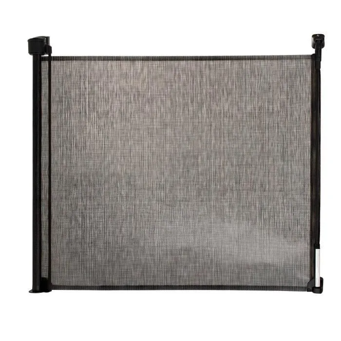 Barrière de sécurité Extensible et Rétractable MAÏKA - Noir - Pour escaliers et portes - 0 à 140 cm-0