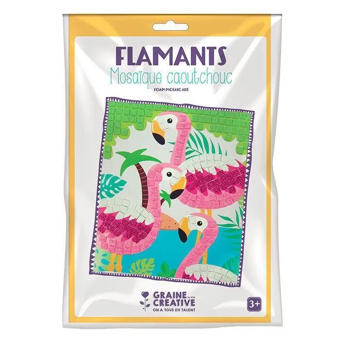 Coffret mosaïque en caoutchouc souple - Flamant rose-0