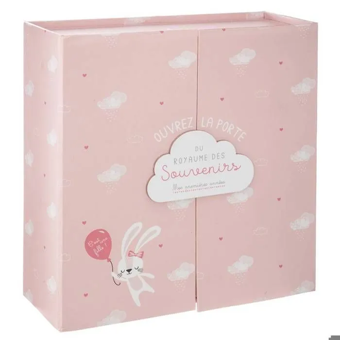 Coffret cadeau de naissance "Royaume des souvenirs" 22x22 cm - Gris - Atmosphera createur d'interieur-1