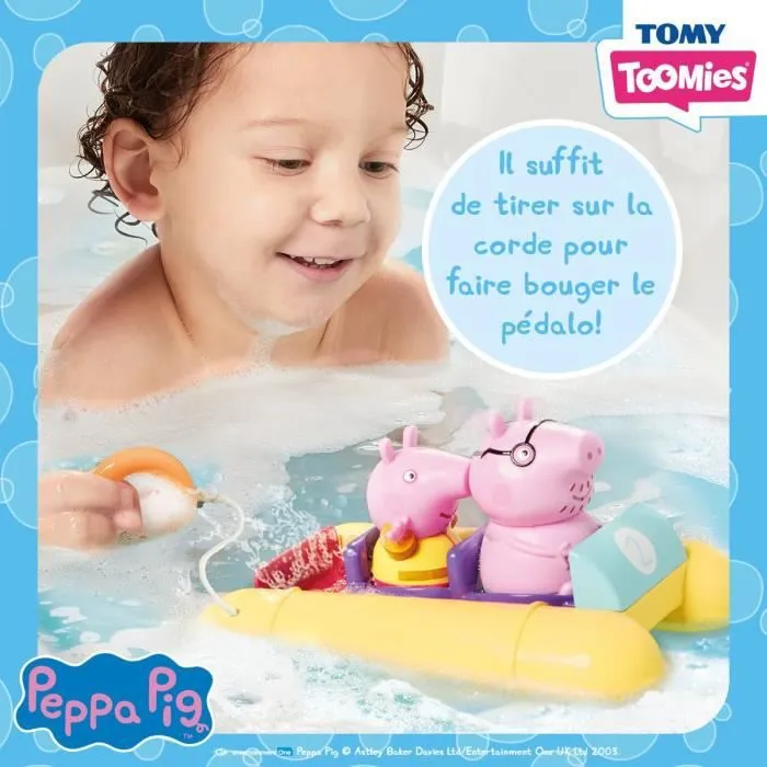 Pédalo Peppa Pig - TOMY - Jouet de bain - Figurines gicleurs d'eau - Mécanisme à ficelle-4
