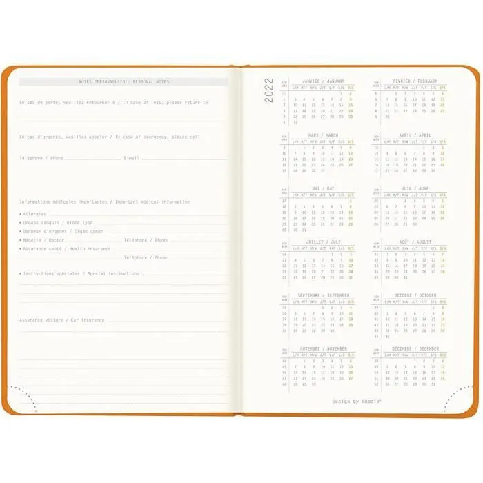 Agenda - Rhodia - Webplanner 2023 - A6 - Rigide - 144 pages - Orange-2