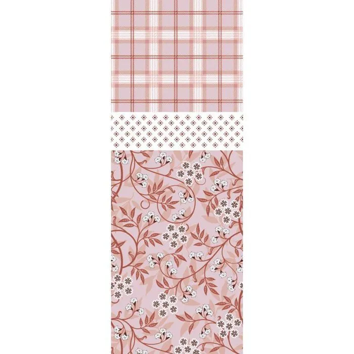 Pack complet housse de couette réversible pour lit 140 x 190 cm Liberty rose-1