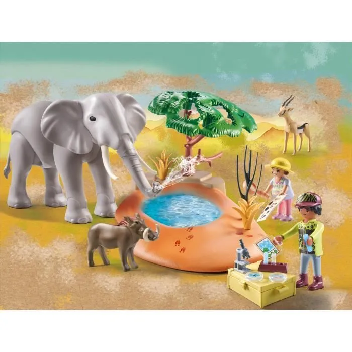 PLAYMOBIL 71294 Explorateurs avec animaux de la savane, Wiltopia, Avec 1 éléphant et des animaux, Dès 4 ans-1