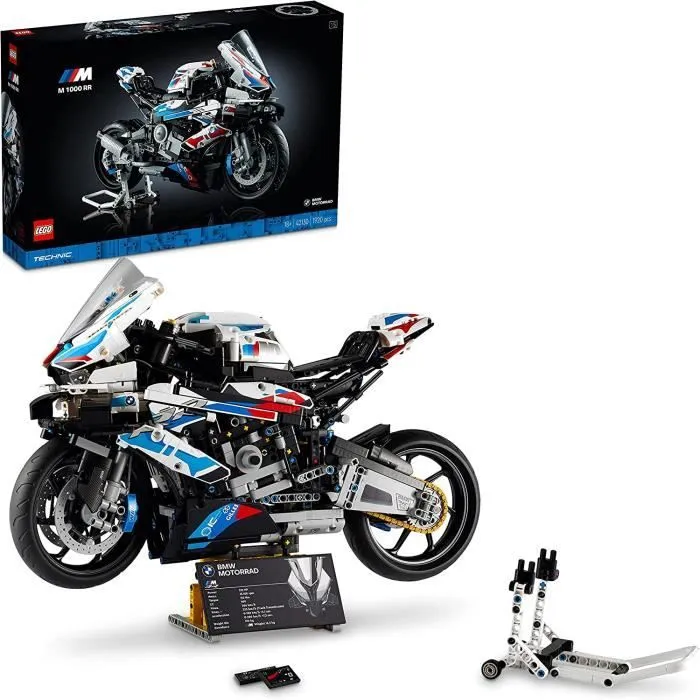 LEGO 42130 Technic BMW M 1000 RR, Maquette de Moto, Modele Reduit, Construction et Exposition, pour Motards Adultes, Idee de