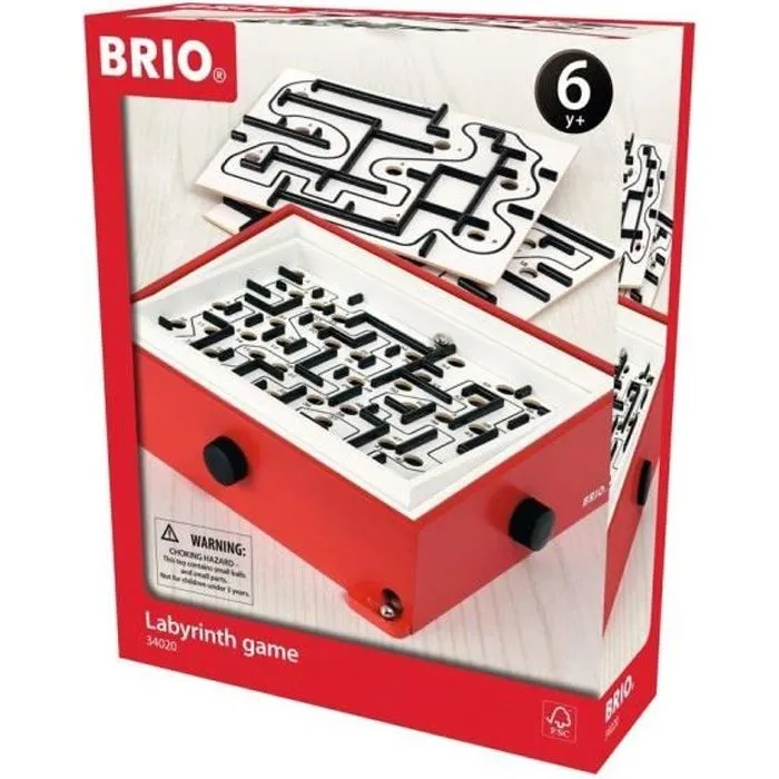 Jeu de Labyrinthe en Bois BRIO - 2 Planches de Jeu - Enfant dès 6 ans-0