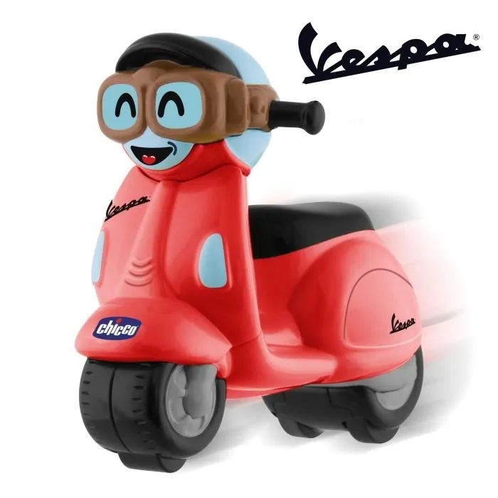 Mini Vespa Primavera Rouge - CHICCO - Véhicule à rétro-friction - Pour enfants de 3 ans et plus-0